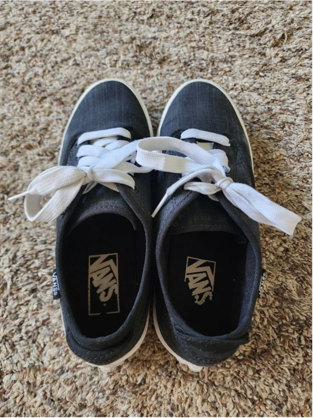 Vans Atwood Low Top Sneakers Charcoal Gray White W8/M6.5 EUC‎